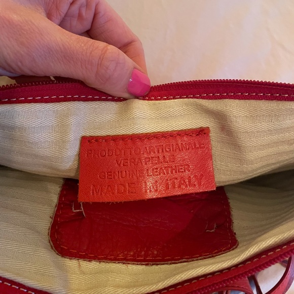 Orange « H » symbol genuine leather crossbody bag !(Hermes style) Made in Italy - Picture 6 of 6